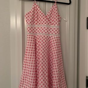 Embroidered dress- magenta